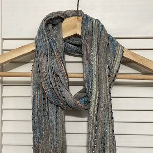 Fringe Metallic Scarf